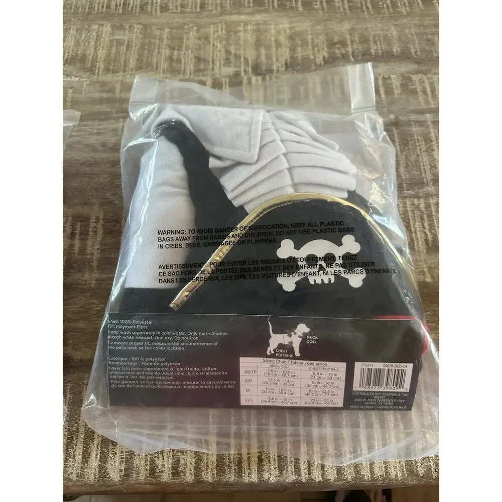 Ashland Pirate Dog Costume - Black and Red Size Large